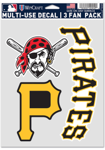 Pittsburgh Pirates Triple Pack Auto Decal - Black