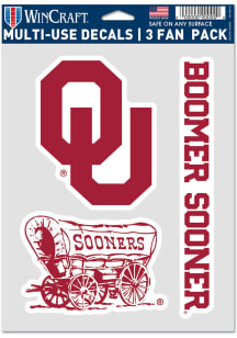 Oklahoma Sooners Triple Pack Auto Decal - Red