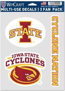 Iowa State Cyclones Triple Pack Auto Decal - Red