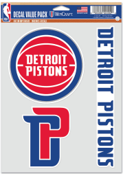 Detroit Pistons Triple Pack Auto Decal - Red