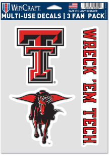 Texas Tech Red Raiders Triple Pack Auto Decal - Red