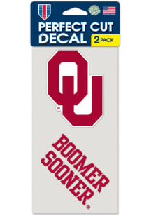 Oklahoma Sooners 4x4 2 Pack Auto Decal - Red