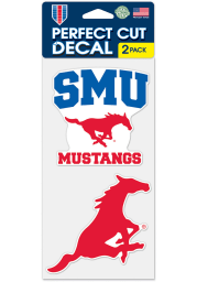 SMU Mustangs 4x4 2 Pack Auto Decal - Red