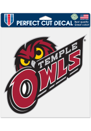 Temple Owls 8x8 Auto Decal - Red