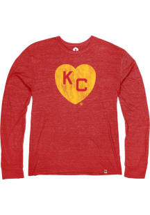 Rally Kansas City Monarchs Red Heart Kansas City Long Sleeve Fashion T Shirt