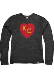Rally Kansas City Monarchs Black Heart Kansas City Long Sleeve Fashion T Shirt