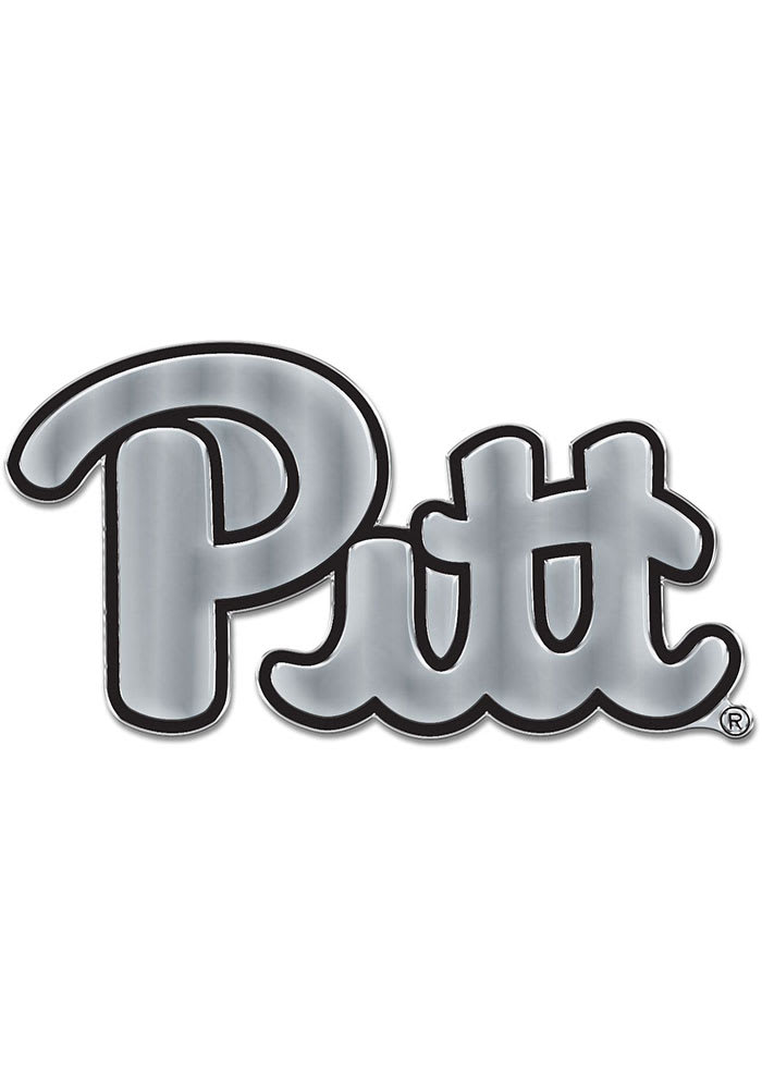Pitt Panthers Chrome Car Emblem - Silver