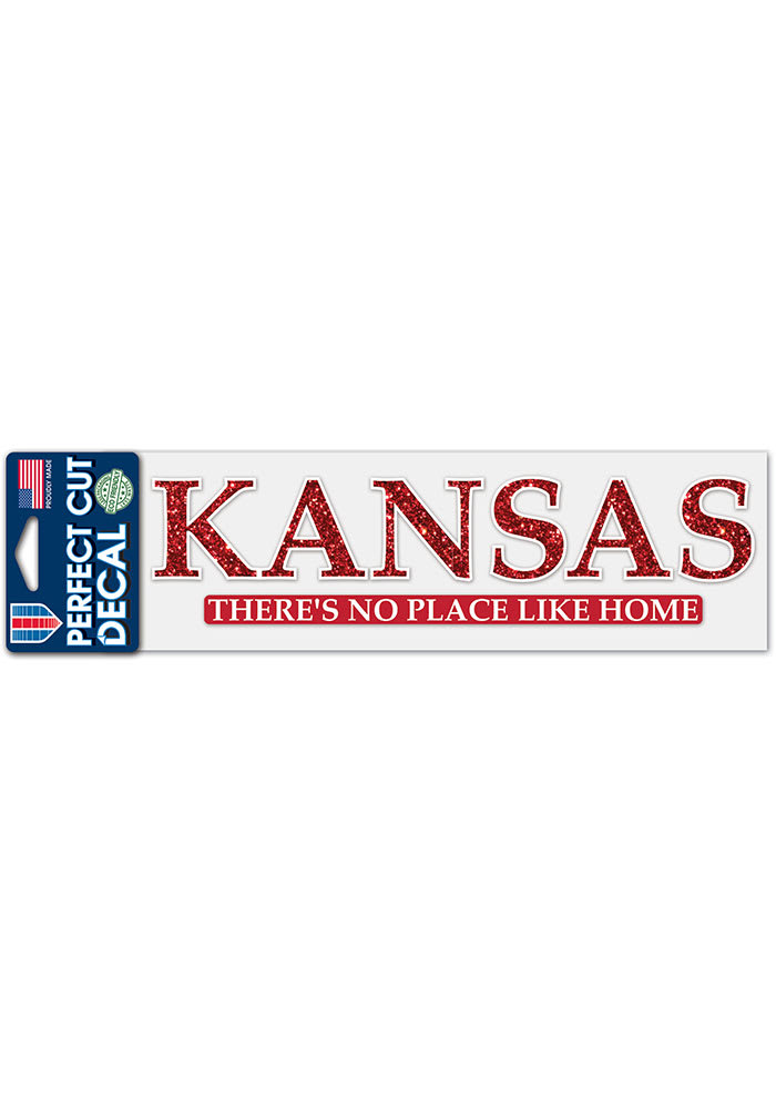 Kansas 3x10 Theres No Place Like Auto Decal - Red