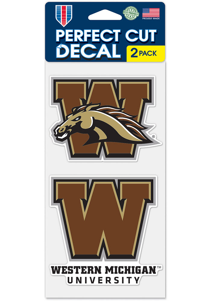 Western Michigan Broncos 4x4 2 Pack Auto Decal - Brown