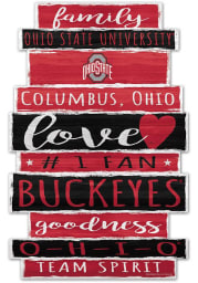 Ohio State Buckeyes Team Words 11X17 Sign