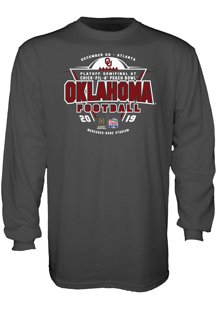Oklahoma Sooners Charcoal 2019 College Football Playoff Bound Long Sleeve T Shirt