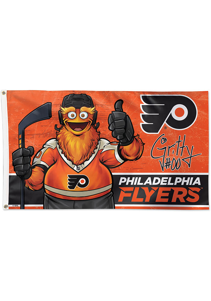 Philadelphia Flyers 3x5 Deluxe Orange Silk Screen Grommet Flag