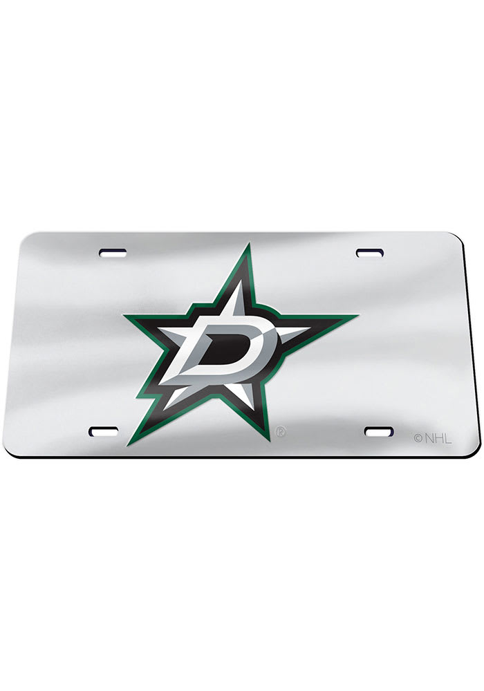 Dallas Stars Team Logo Silver Car Accessory License Plate