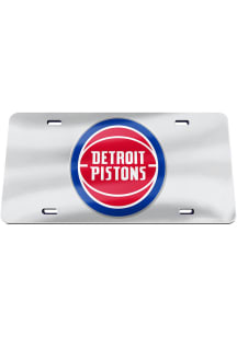 Detroit Pistons Team Logo Silver Car Accessory License Plate