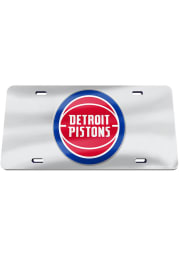 Detroit Pistons Team Logo Silver Car Accessory License Plate