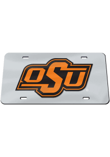Oklahoma State Cowboys Team Logo Silver Car Accessory License Plate