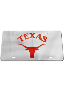 Texas Longhorns Team Logo Silver Car Accessory License Plate