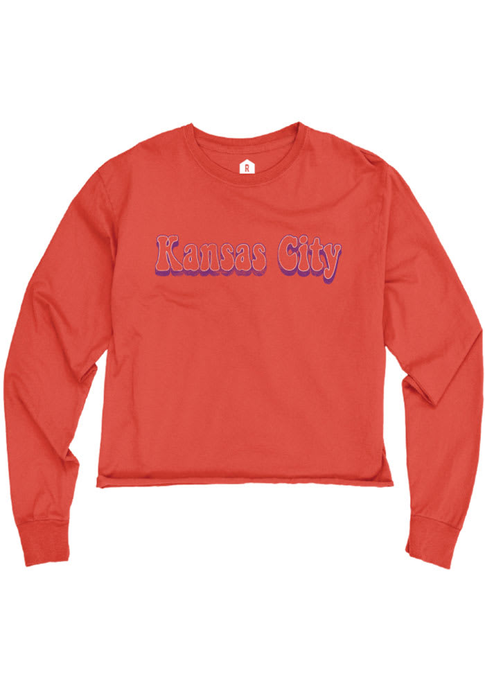 Kansas City W Red Cropped Long Sleeve T Shirt