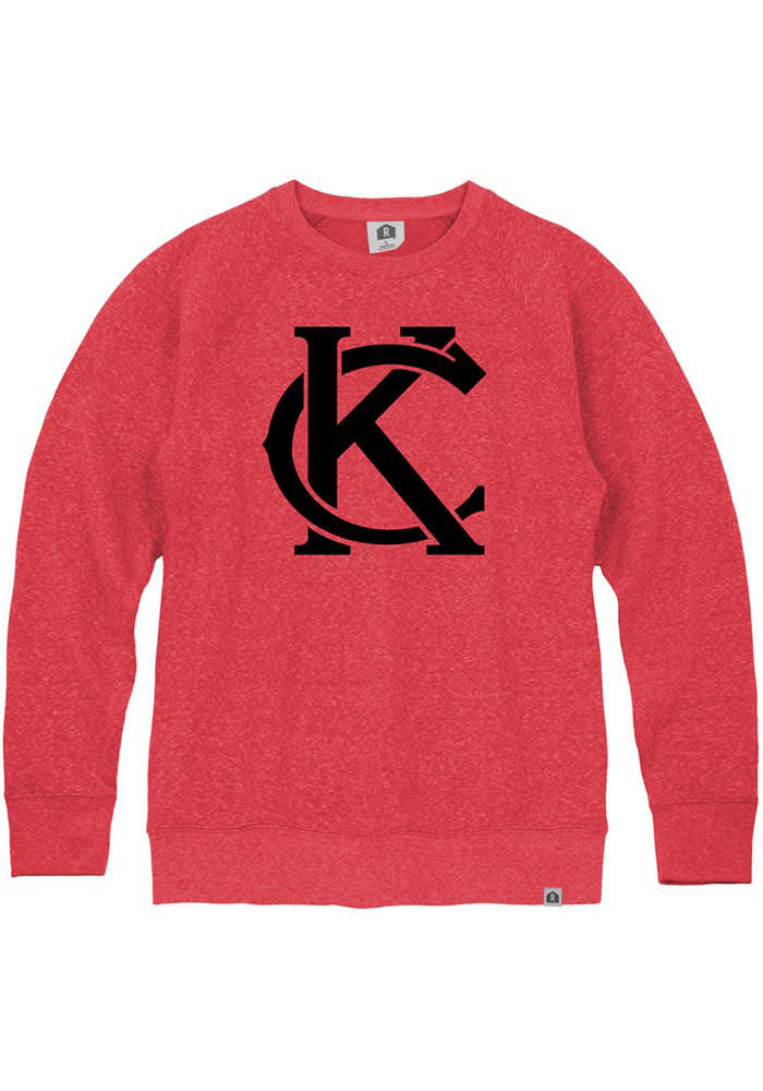 Kansas City Mens Red KC Monogram Long Sleeve Crew Sweatshirt