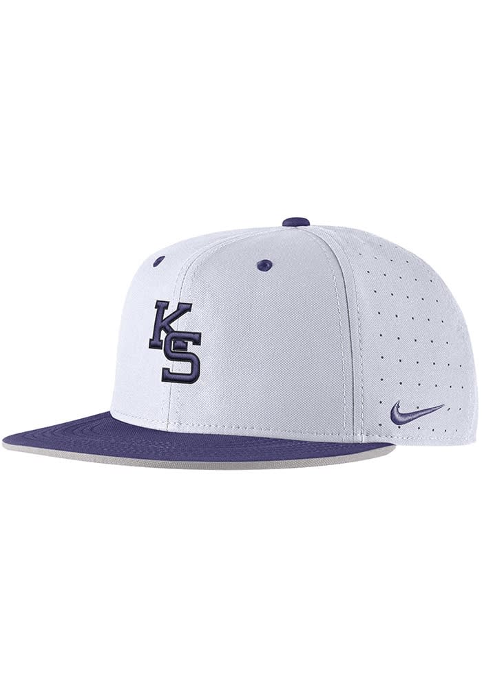 K-State Wildcats Nike White Aero True On-Field Baseball Fitted Hat