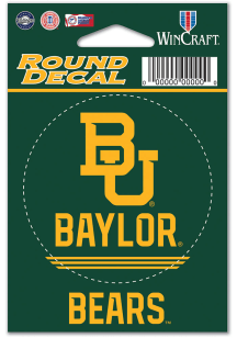 Baylor Bears 3x3 Round Vinyl Auto Decal - Green