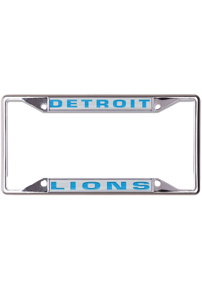 NFL Detroit Lions Blue Laser Cut Chrome License Plate Frame