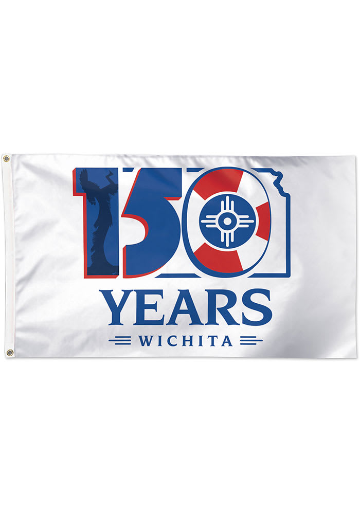 Wichita 3x5 Deluxe Blue Silk Screen Grommet Flag
