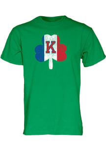 Kansas Jayhawks Green Clover Flag Short Sleeve T Shirt