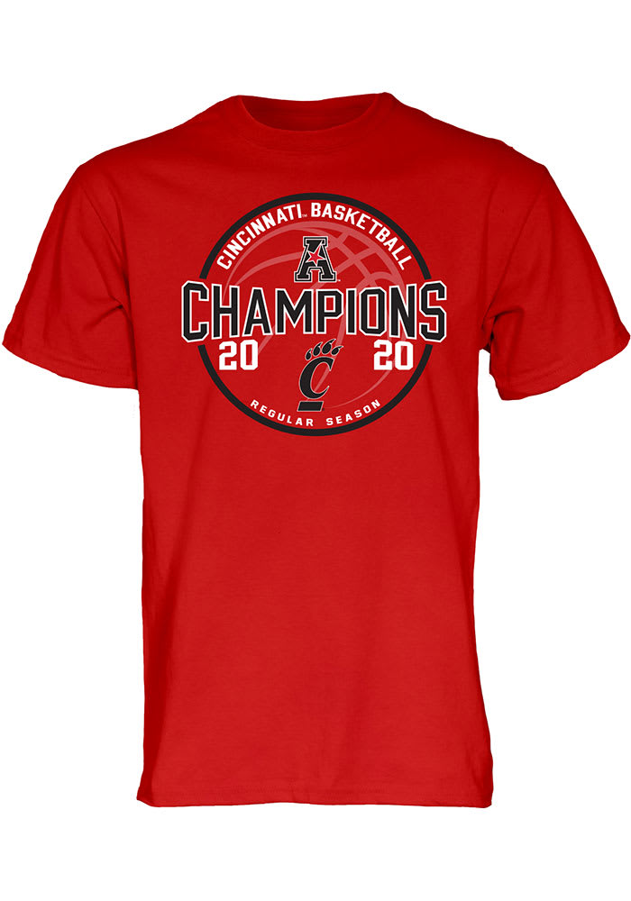 Cincinnati Bearcats Red AAC Champions Locker Room Short Sleeve T Shirt