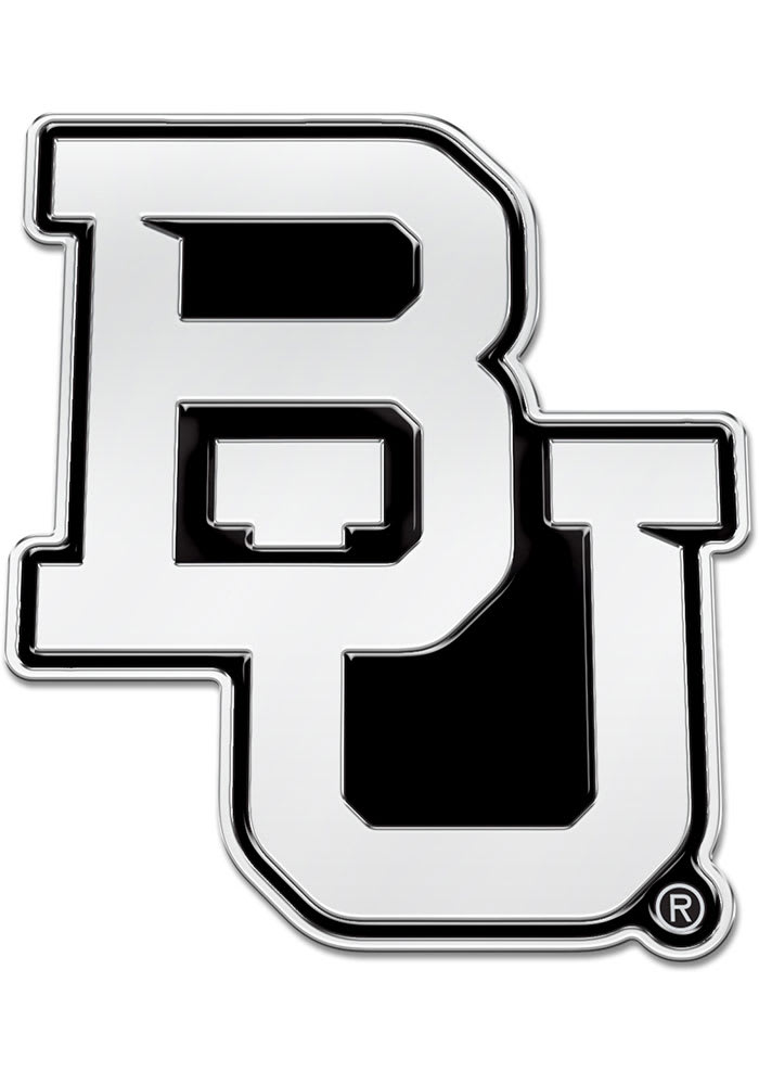 Baylor Bears BU Logo Car Emblem - SILVER