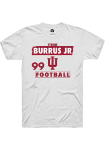 Tyrone Burrus Jr Rally Mens White Indiana Hoosiers NIL Striped Player T Shirt