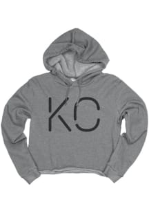Kansas City Womens Grey Wordmark Long Sleeve Fleece Hood Sweatshirt