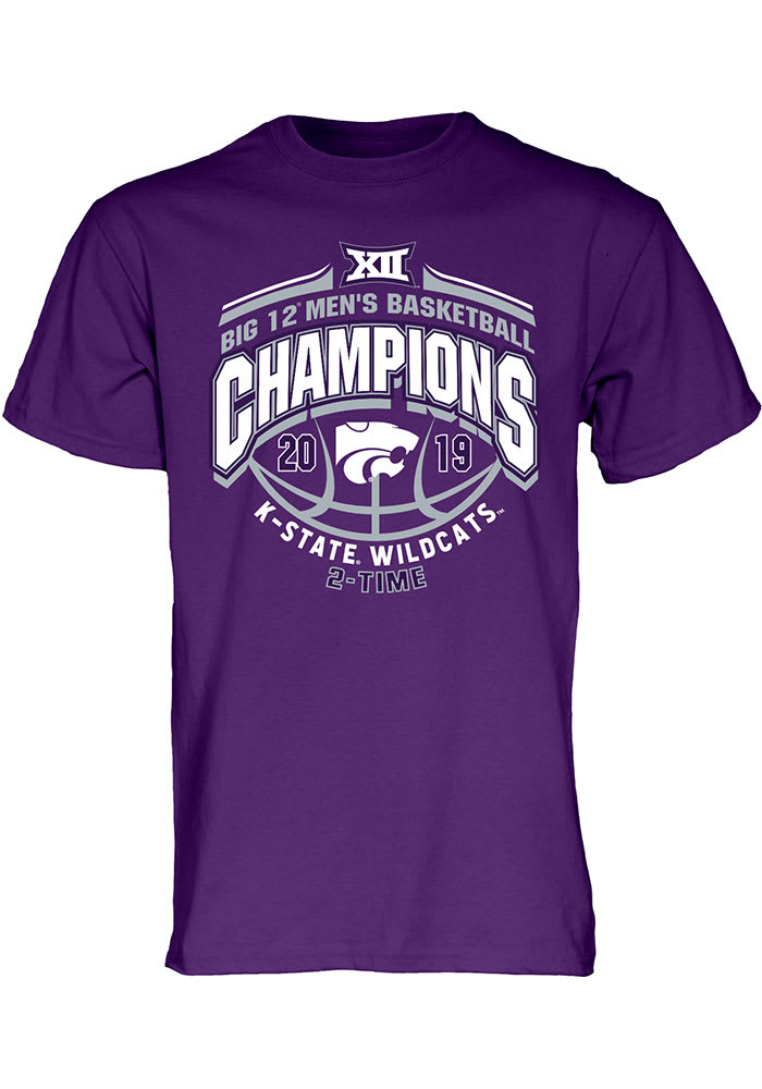 K-State Wildcats Purple 2019 Big 12 Champions Short Sleeve T Shirt