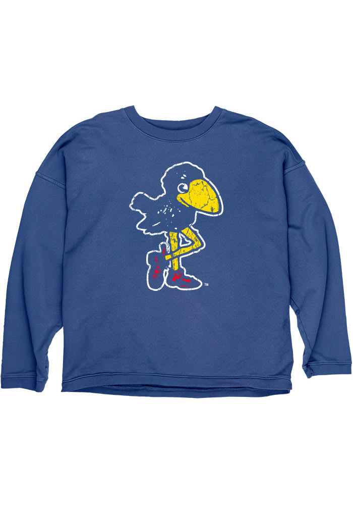 Kansas Jayhawks Womens Blue Vintage Crew Sweatshirt