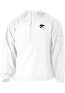 Columbia K-State Wildcats Mens White Heat Seal Prodigy Long Sleeve Qtr Zip Pullover