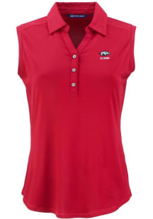 Cutter and Buck Arkansas Razorbacks Womens Red Alumni Forge Eco Polo Shirt