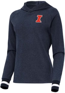 Womens Illinois Fighting Illini Navy Blue Antigua Trek Hooded Sweatshirt