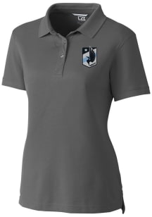 Cutter and Buck Minnesota United FC Womens Graphite Advantage Short Sleeve Polo Shirt