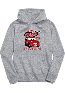 Vive La Fete Ball State Cardinals Youth Grey Full Speed Long Sleeve Hoodie