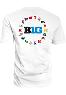 Big Ten White Best Schools Circle Short Sleeve T Shirt
