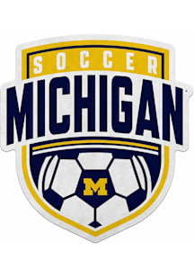 Navy Blue Michigan Wolverines Soccer Shape Cut Pennant