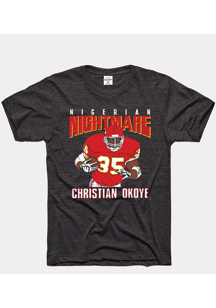 Christian Okoye Kansas City Chiefs Black Nigerian Nightmare Short Sleeve Fashion Player T Shirt
