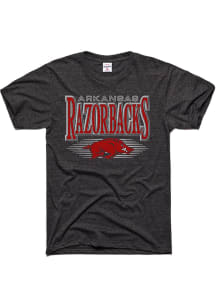 Charlie Hustle Arkansas Razorbacks Charcoal Metal Mascot Short Sleeve Fashion T Shirt