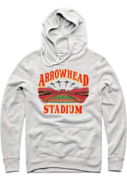 Charlie Hustle Kansas City Mens Grey Arrowhead Stadium Long Sleeve Hoodie