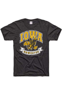 Charlie Hustle Iowa Hawkeyes Charcoal Banner Short Sleeve Fashion T Shirt