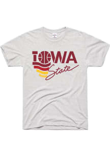 Charlie Hustle Iowa State Cyclones Grey Vintage Logo Short Sleeve Fashion T Shirt