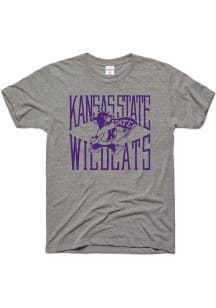 Charlie Hustle K-State Wildcats Grey Gameday Short Sleeve Fashion T Shirt