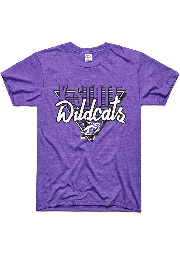 Charlie Hustle K-State Wildcats Purple 90s Throwback Short Sleeve Fashion T Shirt