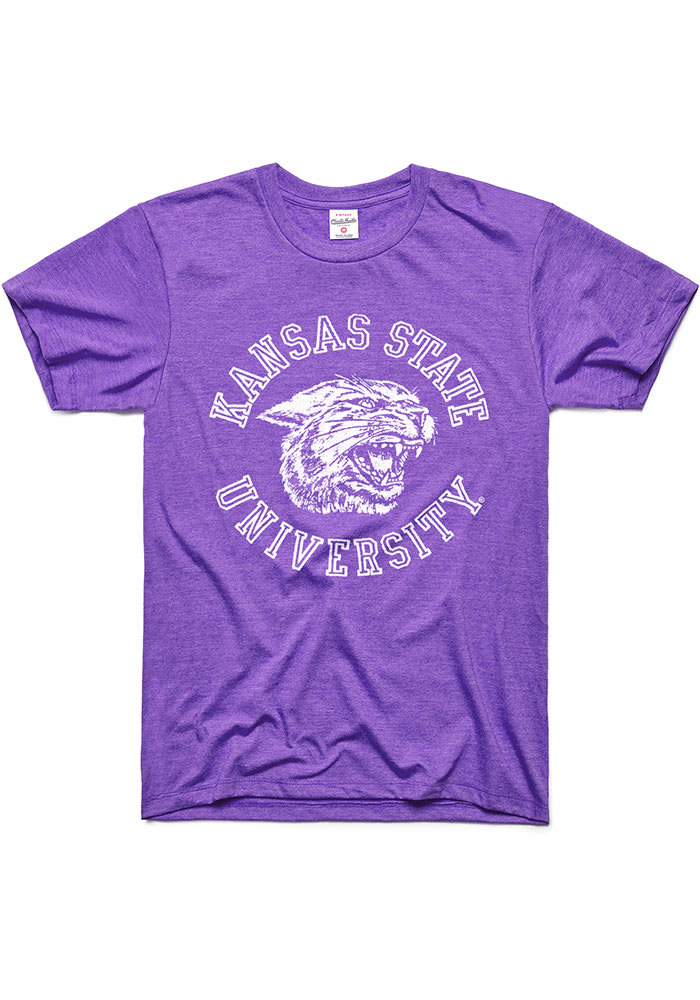 Charlie Hustle K-State Wildcats Purple Retro Short Sleeve Fashion T Shirt