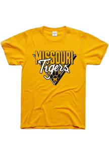Charlie Hustle Missouri Tigers Gold 90s Throwback Short Sleeve Fashion T Shirt